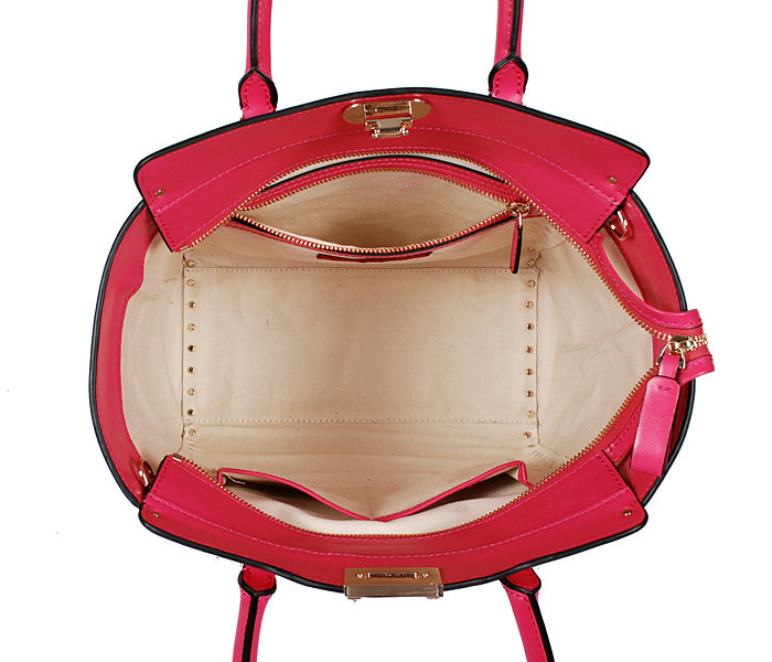 2014 Valentino Garavani Rockstud Double Handle Bag VG2501 rosered